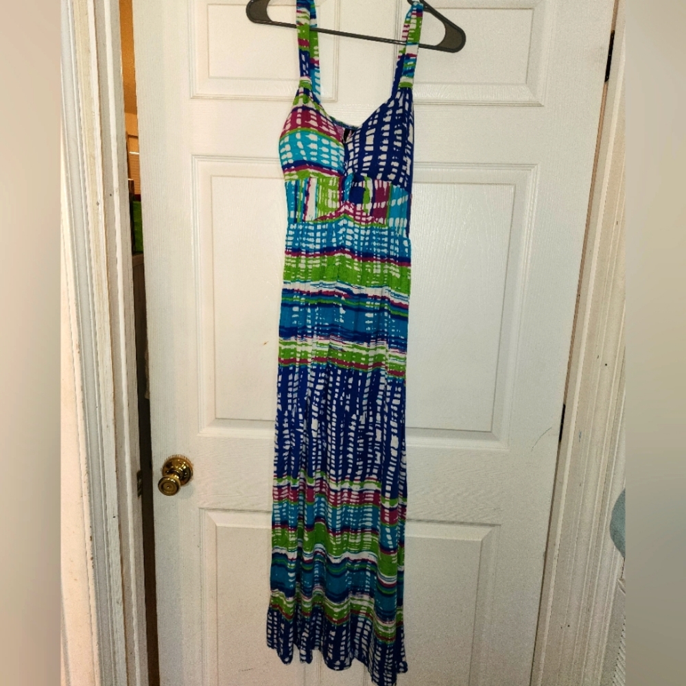 Colorful printed maxi dress